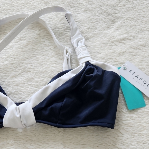 New!Seafolly Australia Block Party Halter Bikini Top - Picture 7 of 10